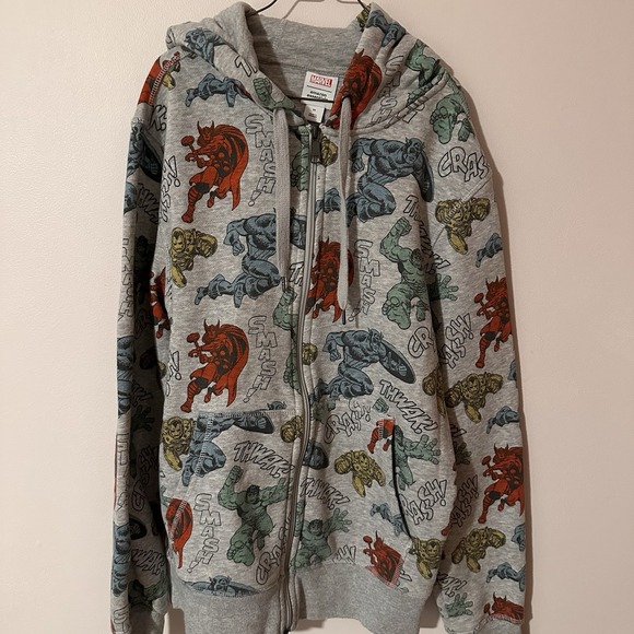 Amazon Other - Marvel Sweatshirt Full Zipper Size XS Hulk Thor Captain‎ America